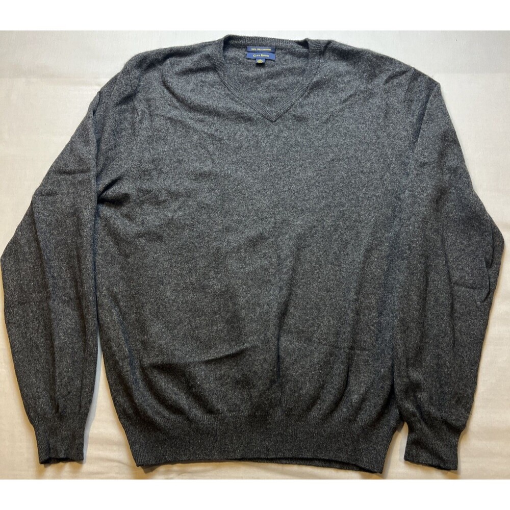 Club Room 100% Fine Cashmere Men’s Sweater Large Gray
